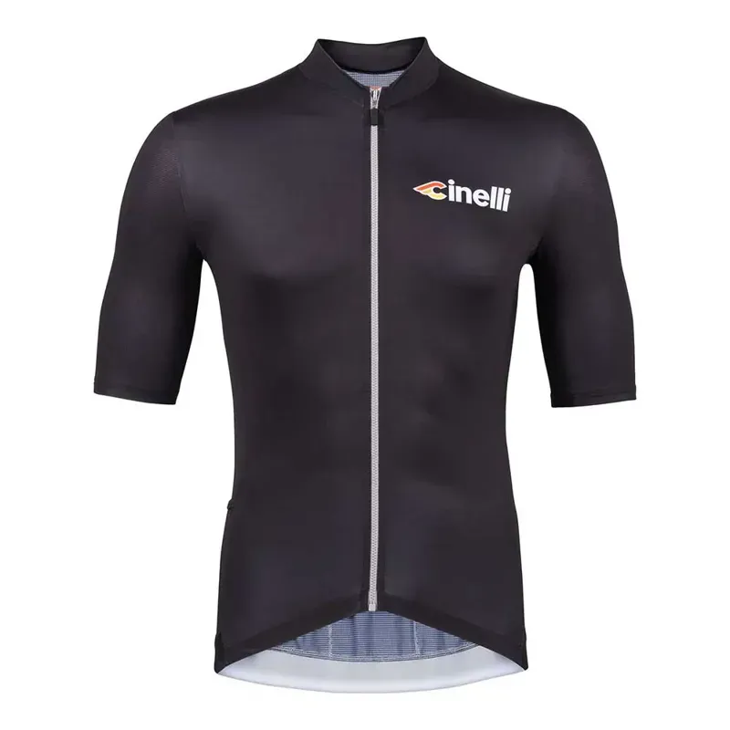planet bike Cinelli Tempo Zipped Short Sleeved Jersey in Black