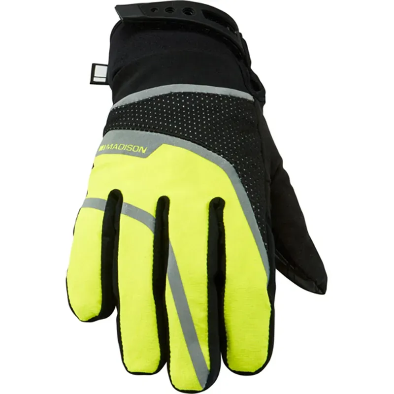 planet bike MADISON AVALANCHE WOMENS WATERPROOF GLOVES - BLACK/HI-VIZ YELLOW - XS
