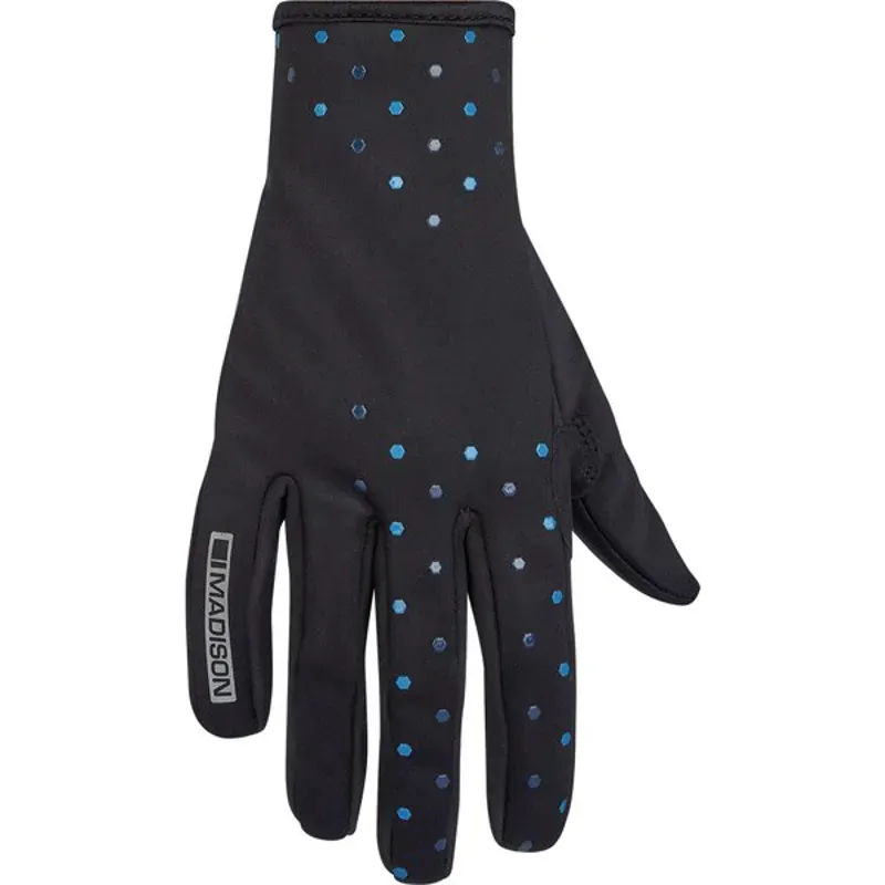 planet bike MADISON ELEMENT WOMENS SOFTSHELL GLOVES - HEX BLACK/BLUE - XS