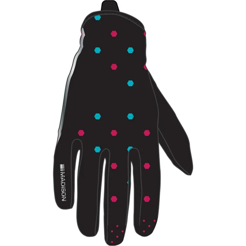 planet bike MADISON ELEMENT YOUTH SOFTSHELL GLOVES - HEX BLACK/BRIGHT BERRY