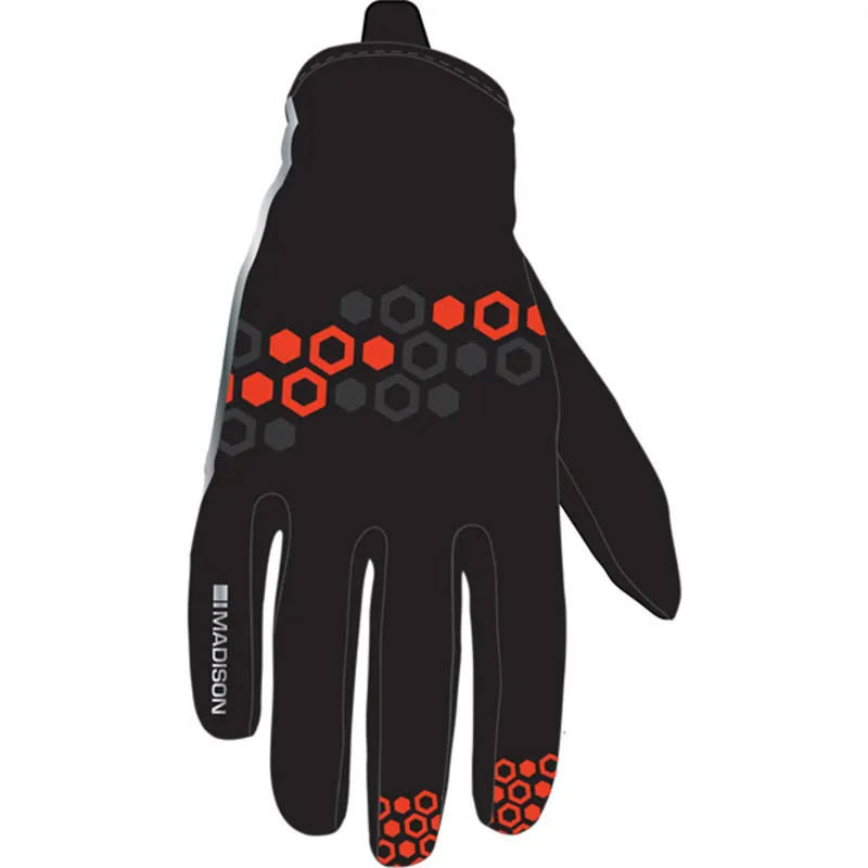 planet bike MADISON ELEMENT YOUTH SOFTSHELL GLOVES HEX BLACK/CHILLI RED