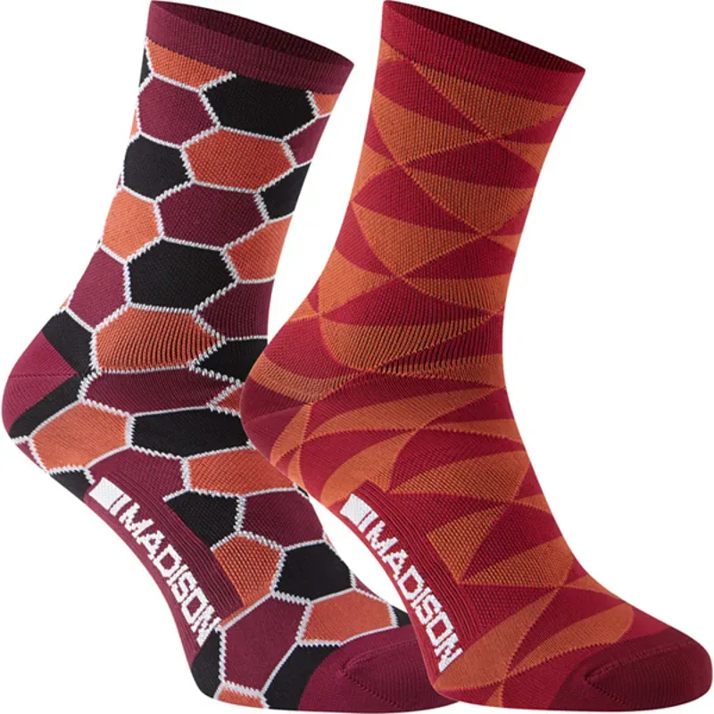 planet bike Madison Sportive Womens 2 Pack Long Socks in Red