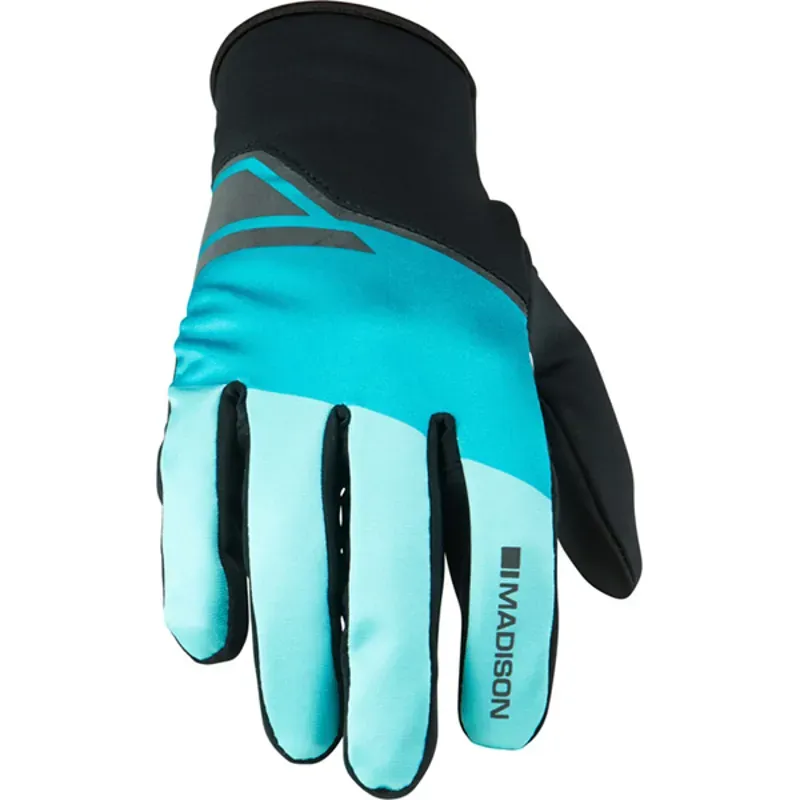 planet bike MADISON SPRINT MENS SOFTSHELL GLOVES - BLUE CURACO BLOCKS - SMALL