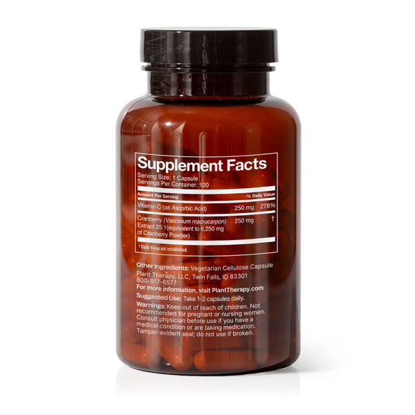 Plant Therapy Cranberry With Vitamin C Herbal Supplement - 120 Capsules