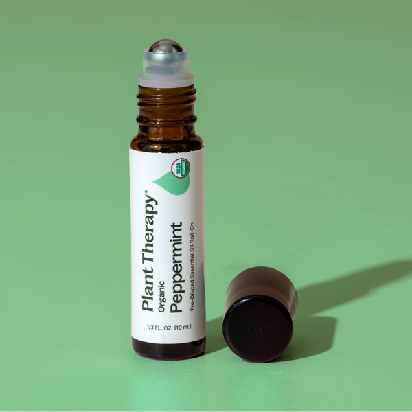 Plant Therapy Organic Peppermint Essential Oil Pre-Diluted Roll-On