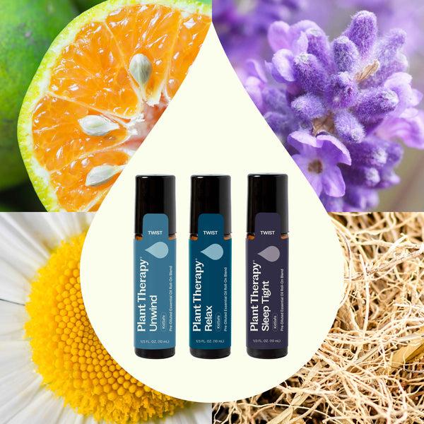 Plant Therapy Sleep Easy Essential Oil Blend Roll On Set