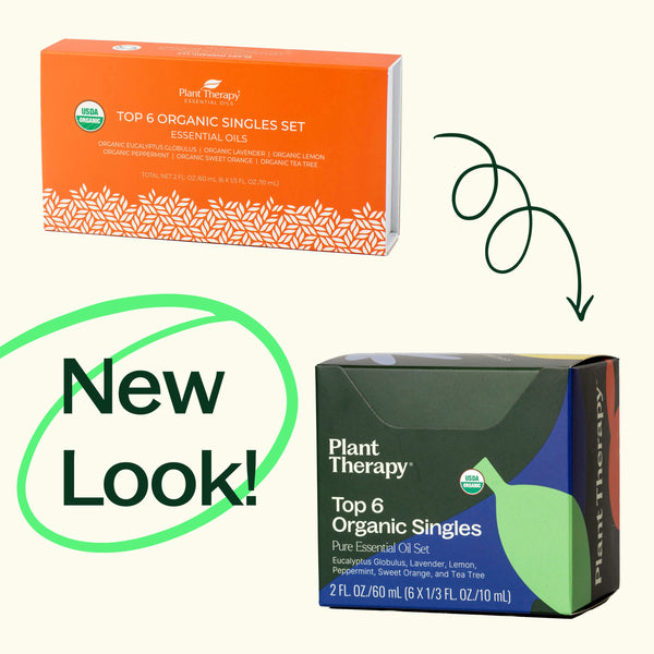 Plant Therapy Top 6 Organic Singles Essential Oil Set