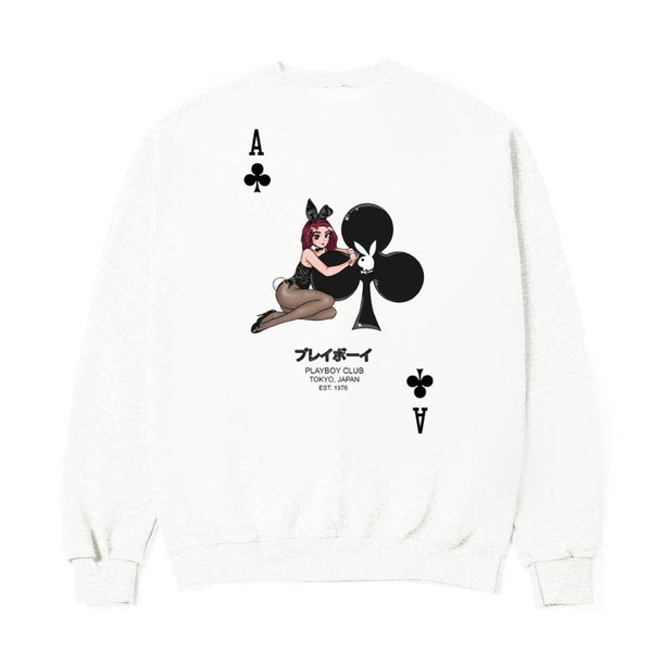 playboy Ace of Club Crewneck Sweatshirt Men's - Sweatshirts SMALL
