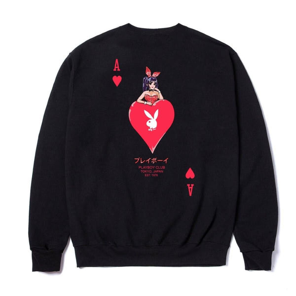 playboy Ace of Hearts Crewneck Sweatshirt Men's - Sweatshirts SMALL