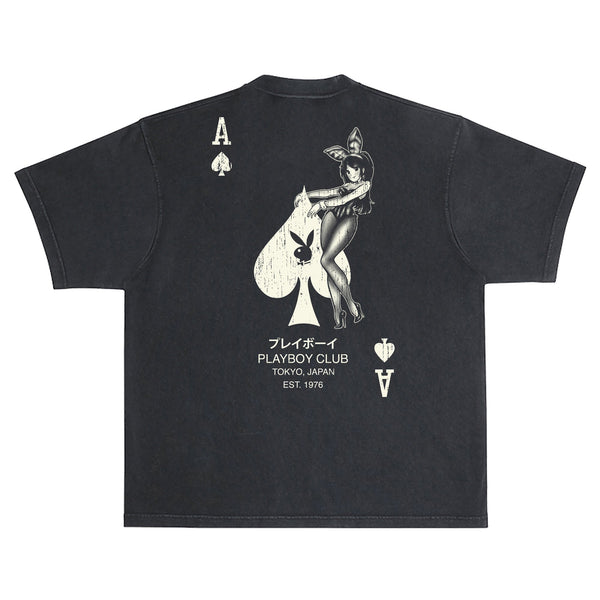 Playboy Ace Of Spades Distressed Boxy Tee Men's - T-Shirts Lunar