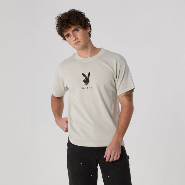 playboy Ace Of Spades Distressed Boxy Tee Men's - T-Shirts Lunar
