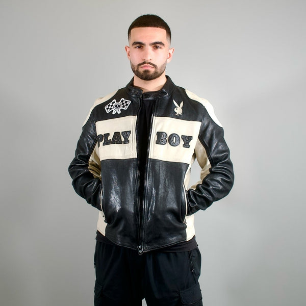 playboy Anderson Men's Leather Jacket Men's - Jackets Black