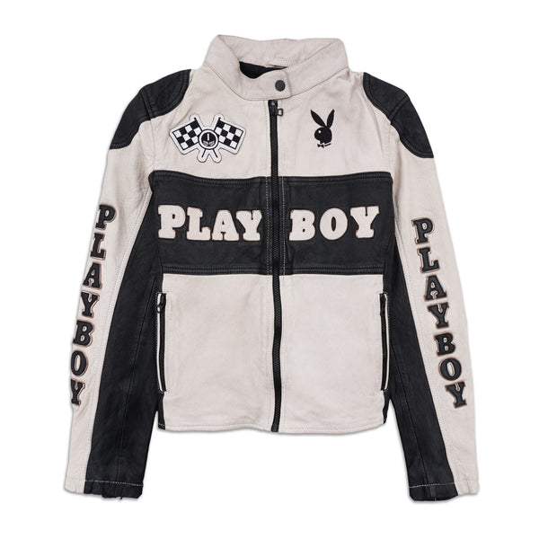 Playboy Anderson Women's Leather Jacket Women's - Jackets White