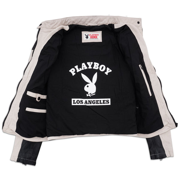 Playboy Anderson Women's Leather Jacket Women's - Jackets White