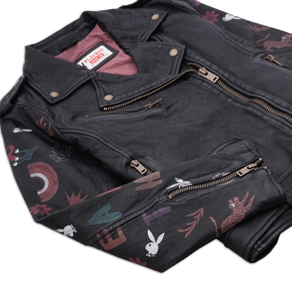 Playboy Becker Women's Leather Jacket Women's - Jackets Black