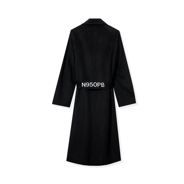 Playboy Belted Long Wool Robe Coat Men's - Jackets Black
