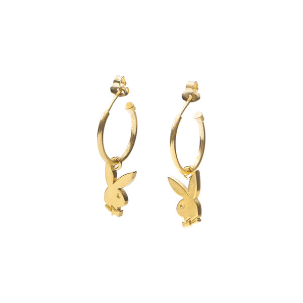 playboy Bunny Huggie Hoops Accessories - Jewelry Gold