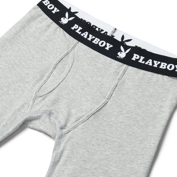 Playboy Classic Boxer Brief Men's - Underwear Heather Grey/Black
