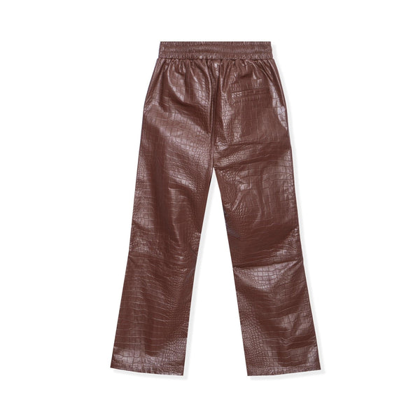 Playboy Crocodile Leather Flare Pant Men's - Pants Chocolate