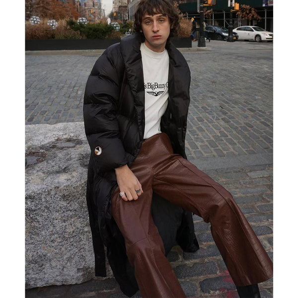 Playboy Crocodile Leather Flare Pant Men's - Pants Chocolate