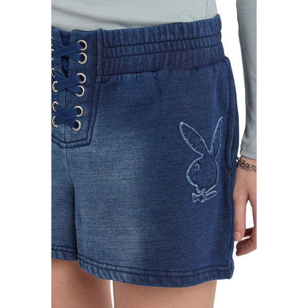 Playboy Fray Boy Lace Up Short Women's - Shorts Indigo