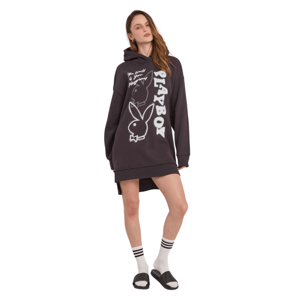 playboy Graffiti Printed Hoodie Dress Women's - Hoodies Black