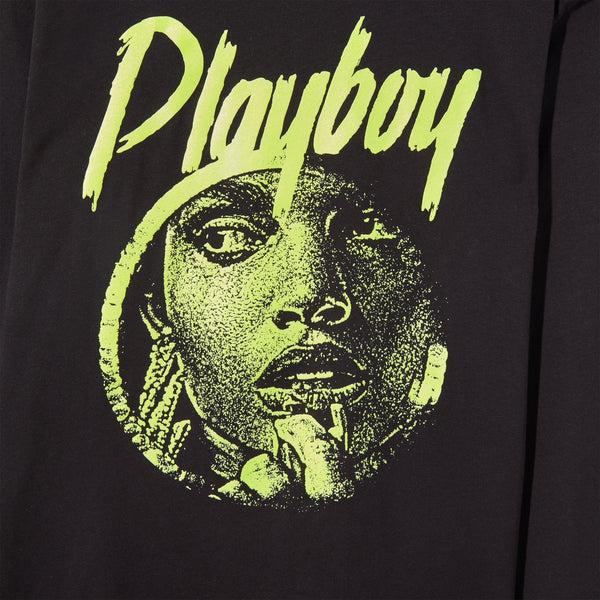 Playboy June 2019 Playmate Yoli Lara Glow In The Dark Long Sleeve T-Shirt Men's - T-Shirts Black