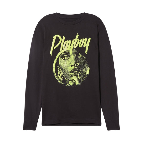 playboy June 2019 Playmate Yoli Lara Glow in the Dark Long Sleeve T-Shirt Men's - T-Shirts Black