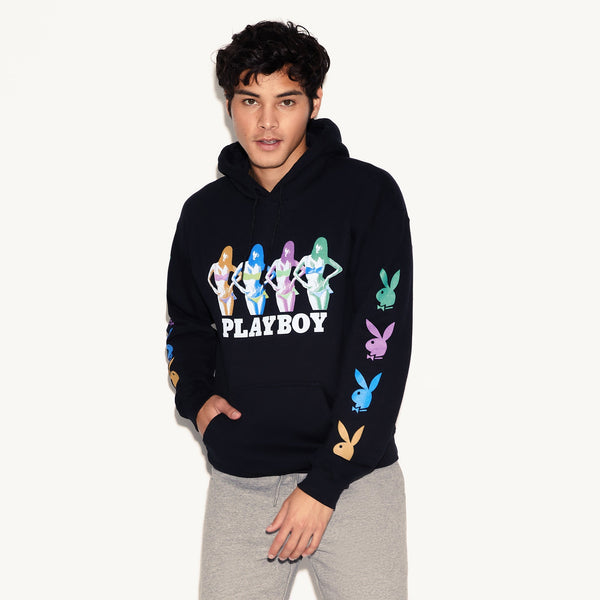 Playboy March 2019 Playmate Miki Hamano Repeating Bunny Hoodie Men's - Hoodies MEDIUM