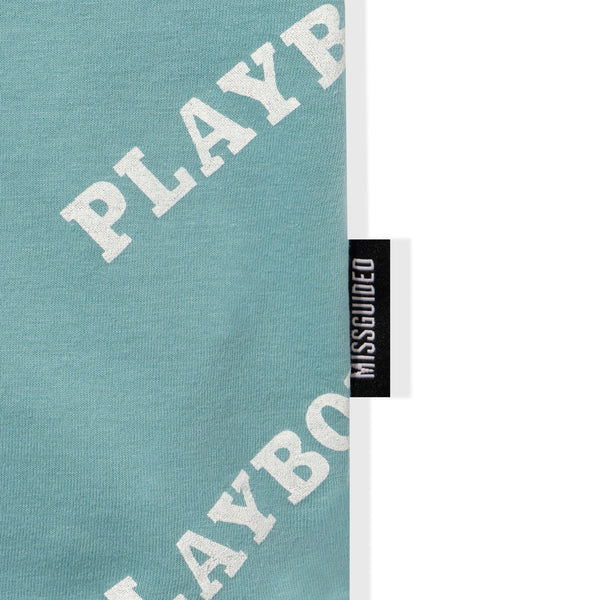 Playboy Masthead Oversized T-Shirt Women's - T-Shirts Blue