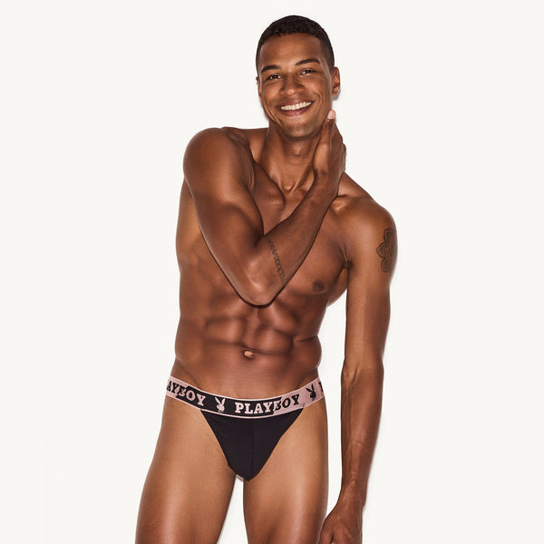 playboy Men's Broken Hearts Thong Meteorite Men's - Underwear Meteorite