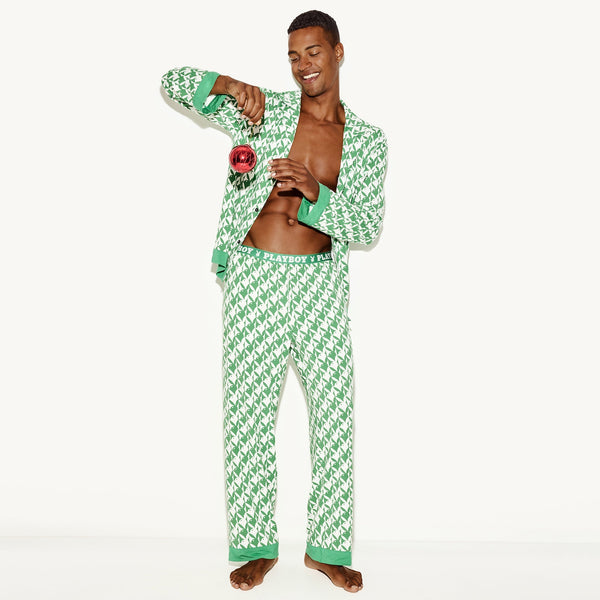playboy Men's Classic Pajama Set Men's - Pajamas Green