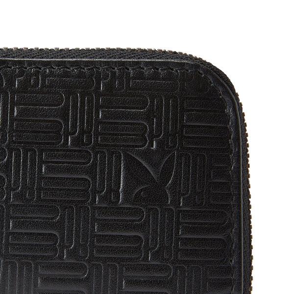 Playboy Men's Embossed Zip Front Wallet Accessories - Wallets Black