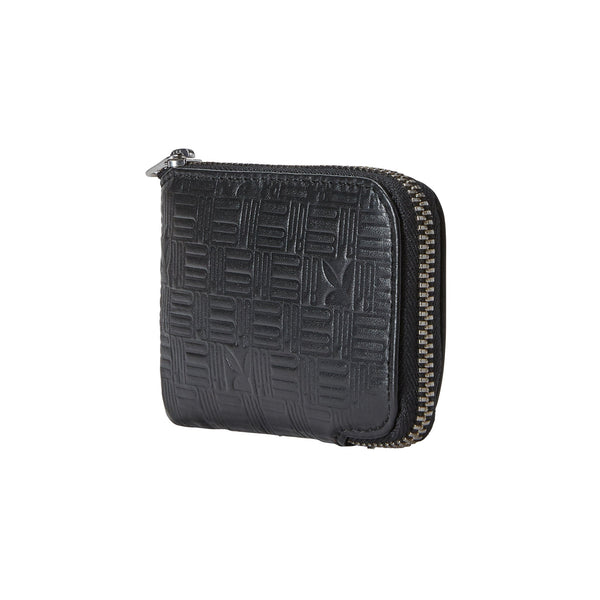 playboy Men's Embossed Zip Front Wallet Accessories - Wallets Black