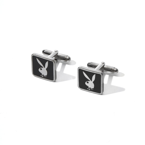 Playboy Men's Rabbit Head Cufflinks Silver Accessories - Jewelry