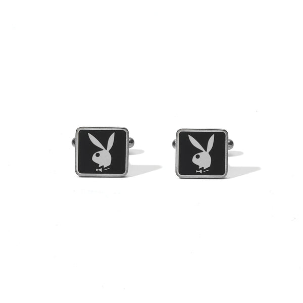 playboy Men's Rabbit Head Cufflinks Silver Accessories - Jewelry