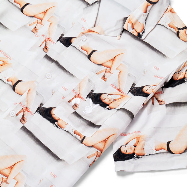 Playboy Men's Sanctuary Camp Shirt Men's - Shirt White