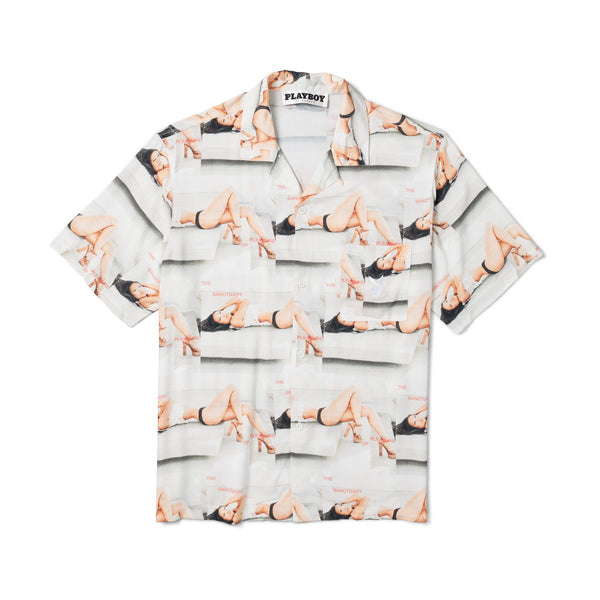 playboy Men's Sanctuary Camp Shirt Men's - Shirt White