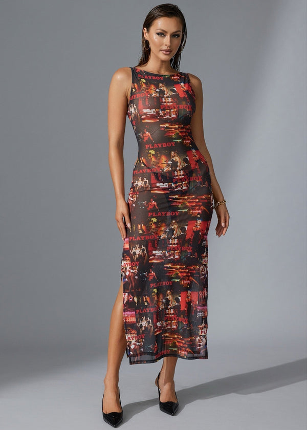 Playboy Mesh Dress Playboy Print Women's - Swimwear XSmall