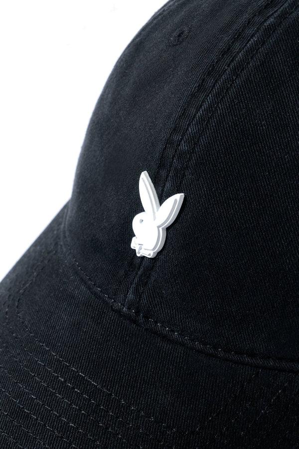 Playboy Metal Rabbit Head Pin Dad Hat Accessories - Hat Black