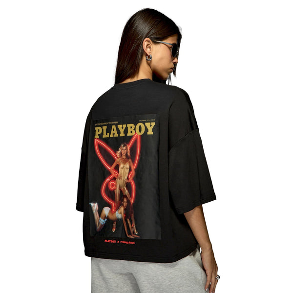 playboy Missguided - December 1976 Cover Oversized Tee Women's - T-Shirts Medium