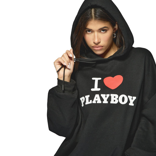 Playboy Missguided - I ❤️ Playboy Hoodie Women's - Hoodies Small