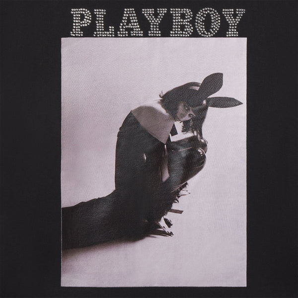 Playboy October 2020 Carolina Ballesteros Oversized Crewneck Women's - Sweatshirts Black