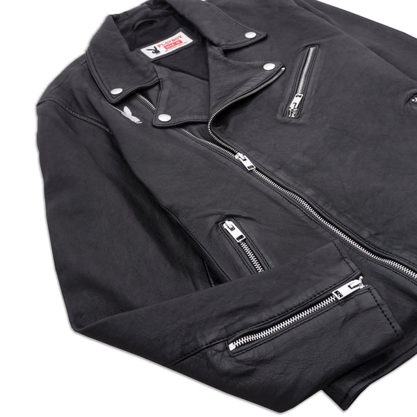 Playboy Olympe Men's Leather Jacket Men's - Jackets Black