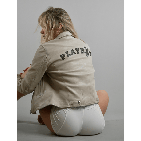 Playboy Olympe Women's Leather Jacket Women's - Jackets White