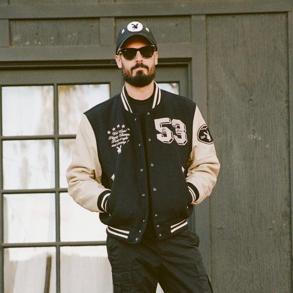 Playboy PB 53 Premium Varsity Men's - Jackets Black/Ecru