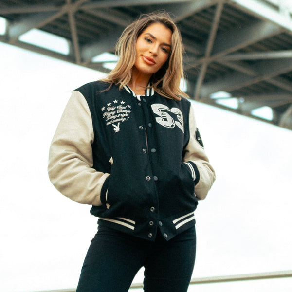 Playboy PB 53 Premium Varsity Men's - Jackets Black/Ecru