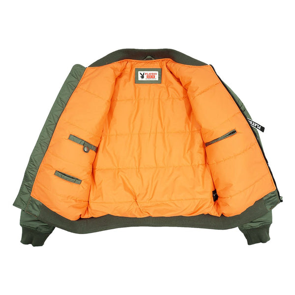 Playboy PB Khaki Green Bomber Men's - Jackets Khaki Green