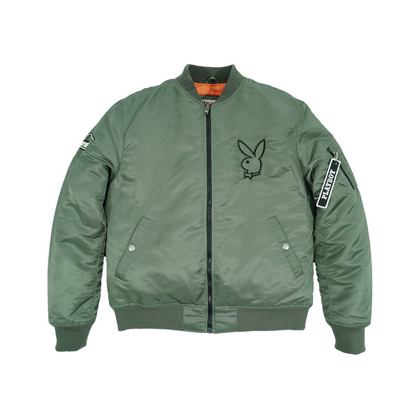 playboy PB Khaki Green Bomber Men's - Jackets Khaki Green