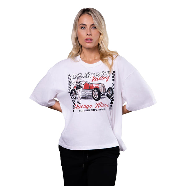 Playboy PB Racing Chicago Boxy Tee Men's - T-Shirts White